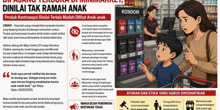 Pajangan Kondom di Kasir Minimarket Tuai Kritik, Warga Cimahi Minta Penataan Ulang Demi Perlindungan Anak