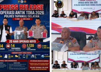 Operasi Antik Toba 2026, Polres Tapanuli Selatan Ungkap 14 Kasus Narkoba dan Amankan 14 Tersangka