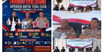 Operasi Antik Toba 2026, Polres Tapanuli Selatan Ungkap 14 Kasus Narkoba dan Amankan 14 Tersangka