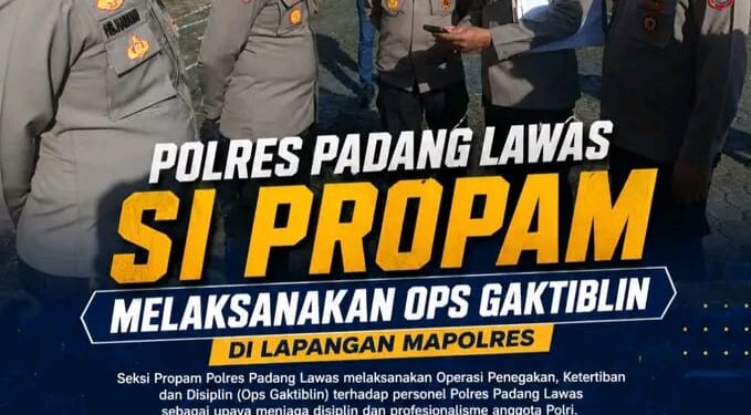 Polres Padang Lawas Si Propam Melaksanakan Ops Gaktiblin Di Lapangan Mapolres